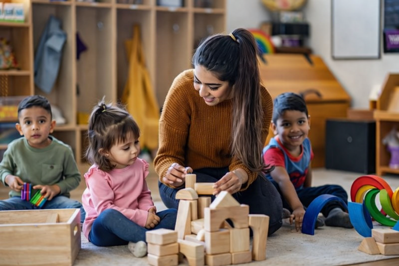 Family receiving gift